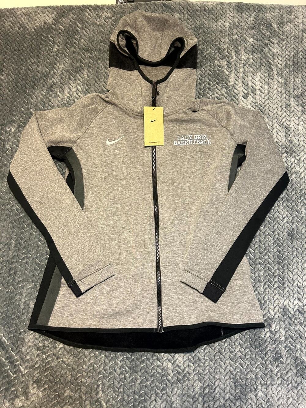 Nike Therma Fit Montana Grizzlies Basketball Hoodie Womens Large Heather Gray